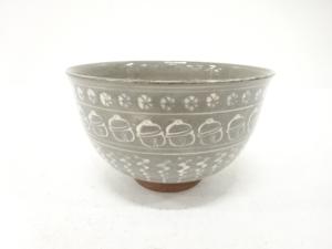 宝寿造　三島手　刷毛目　茶碗